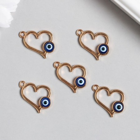 Decor for creativity Metal "Heart - From the evil eye" Gold 1.8x1.8 cm-1