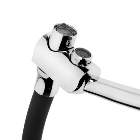 ACCOONA A5179F-13 kitchen mixer, single-leaf, output for drinking water, black, chromium-2