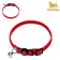 Soft cat collar with a bell, 30 x 1 cm, textiles, red