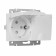 The W117220120120120 Double Moisture Protection, with grounding, with protective lids and curtains, white 967649