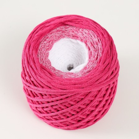 Cotton cord 3 mm 220m/240 ± 5 g gradient "Summer" (fuchsia/white)