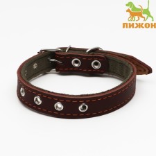 Collar combined leather/tarpaulin, dimensionless, 54 x 2.5 cm, Osh 17-45 cm, brown