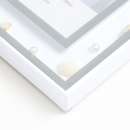 Photo frame glass 10x15 cm "shells in glass" silver 14.5x19.5 cm-2