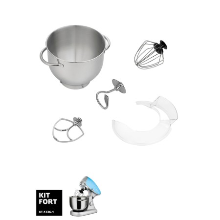 Mixer KitFort KT-1336-1, planetary, 1000 watts, 5 l, 3 nozzles, blue-1