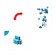 Group of the puzzle "Blue Cube", 7 volumetric parts