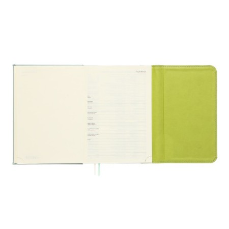 Leduced A5 Diary, 160 sheets, Devente.irene, solid combined cover of artificial leather, cream block 70 g/m2, mint-5