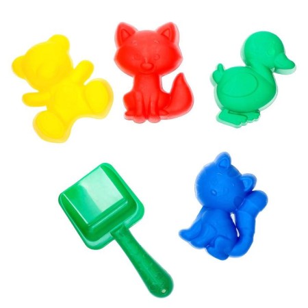 Set for playing in sand No. 103: 4 molds, scoop with crown, mix-3