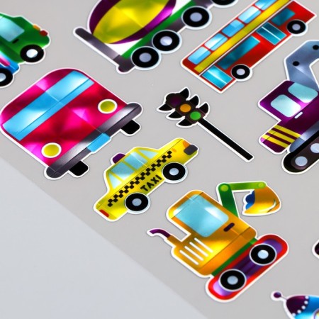 Sticker plastic holography "Transport" MIX 29x11 cm-3