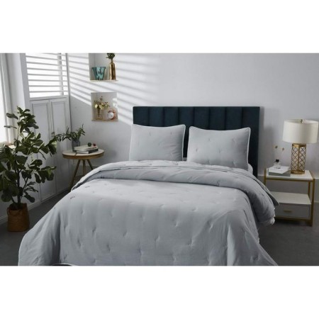 A set with a covering “Erica”, size 160x220 cm, 50x70 cm, gray color-9