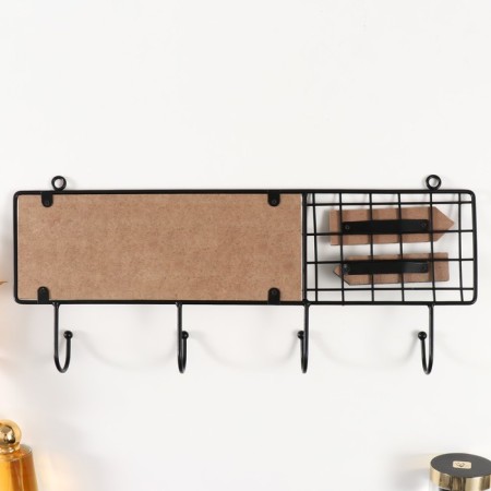 Decorative wood hooks, metal "blue fish" 40.2x4x17.7 cm-3