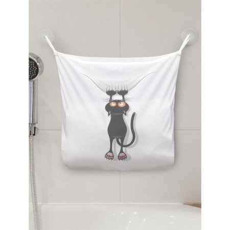 Organizer in a bathtub on suction cup “Cat School”, for storing toys and trifles, size 33x39 cm