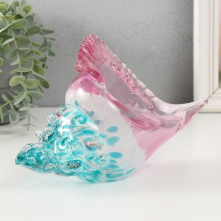 Souvenir glass "Pink-blue sink" under the Muranian glass 23x13.5x8 cm-3
