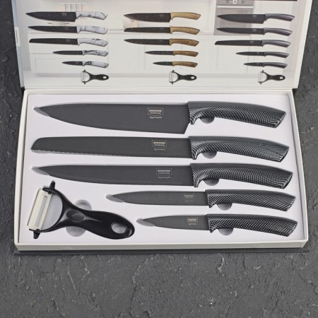 A set of kitchen accessories "Hypnosis", 6 objects, black color-8