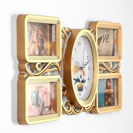 Wall clock, series: photo frames, "love", discrete move, 50 x 25 cm, dial 20.7 x 15 cm 92370-1