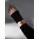 The cuff bracelet "Swiming square", metal, color gold