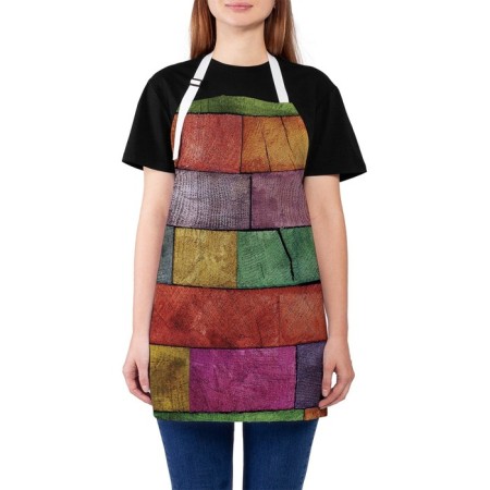 Apron of a kitchen with a photo print "Color bars", adjustable, size OS