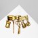 Brooch "sewing set", color black gold