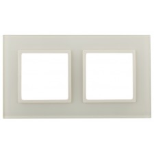 The frame for the circuit breaker for 2 posts, glass, era Elegance, ivory+