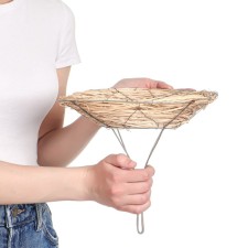 Flower wicker frame, 24x23 cm, wire, rattan chips