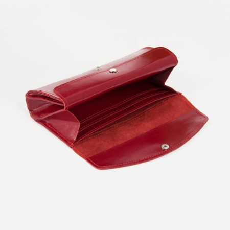 Women's wallet, 3 departments on the button, the color is red-2