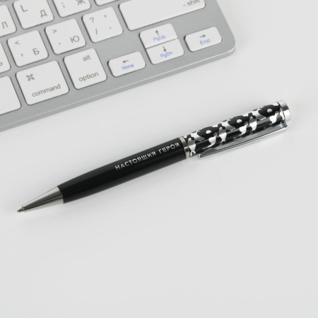 Pen in the gift case "February 23", metal, blue paste-1