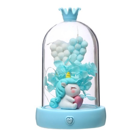Nightlight music flask "Unicorn" Led 3haa Blue 9.5x9.5x16 cm-6