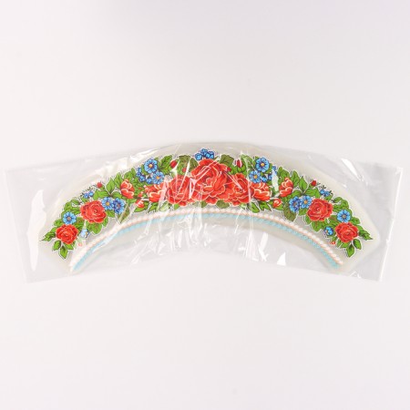 Thermalrotransfer, red and blue flowers, set of 10 pcs.-1