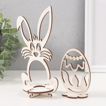 Easter decor "eggs" 6.5x4.7x9.3 cm; 9.3x6.5x17 cm (set of 5 parts) white-3