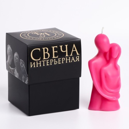 Figure candle in a gift box "Lovers", 12 cm, pink-5