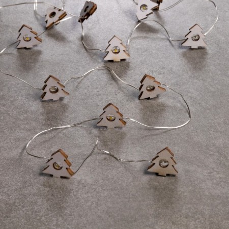 Garland “thread” 2 m Rosa with nozzles “Christmas tree”, IP20, silver thread, 20 LED, glow warm white, AAX2-1