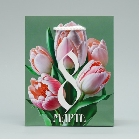 Gift package laminated, packaging, “tulips”, S 12 x 15 x 5.5 cm-2