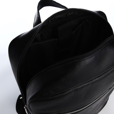 Male backpack made of genuine leather with lightning, igermann, black color-3