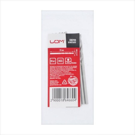 LOUN MOLE Drill, HSS, cylindrical shank, 2.5 x 55 mm, 10 pcs.-1