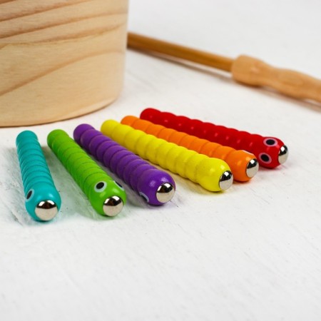 Toy developing fishing, size: 11.5 × 11.5 × 6.5 cm, 12 worms-1