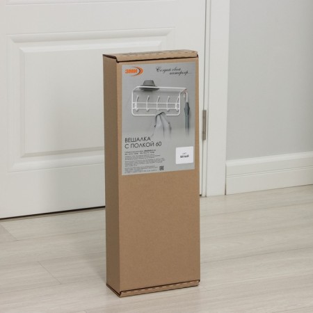 Wall hanger with shelf, 60 cm, white color-5