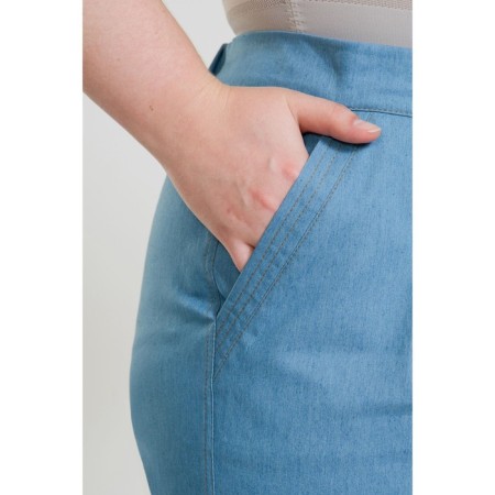 Female trousers, size 66, blue color-7