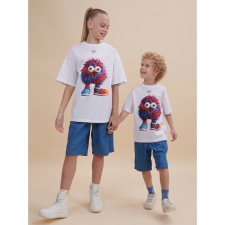 Children's T -shirt, height 140 cm, white color-5