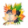 Decoration on the adhesive tape "Autumn Bouquet" Berries, Black Tone, 18x18 cm