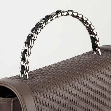 Handle for a bag, metal, with screws for fastening, 12.8 × 6.5 cm, silver/black color-3