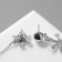 Earrings with pearls "snowflakes", asymmetry, white color in silver