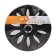 Wheel caps 15 "Voltek", black gloss, chrome ring, set 2 pcs, AWCC-15-30