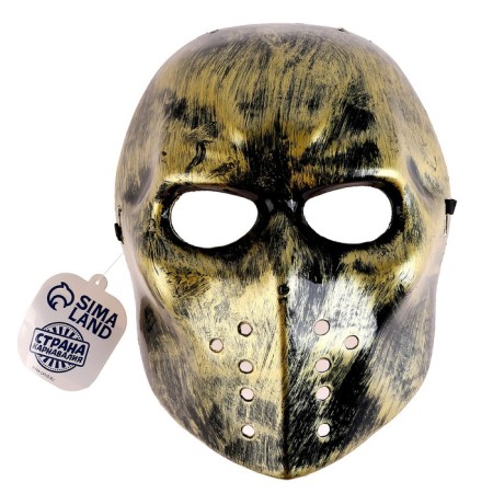 Carnival mask "Fear", gold color