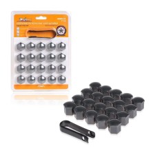 Caps for wheel bolts/nuts 17 mm, 20 pcs.+ Remeter, plastic, gray, AWBN-01