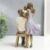 Souvenir Polystone "Young Family" White-lilac under bronze 23x13x13.5 cm