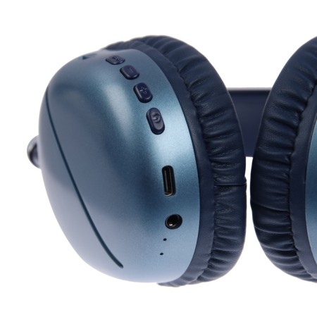AKZ MAX10 headphones, wireless, full -size, microphone, backlight, blue-7