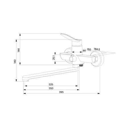 MILARDO ENJOY ENJSB00M10 bath mixer, pour 350 mm, chrome-2