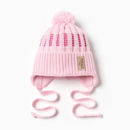 Children's hat minku, rr 44-46, pale pink color
