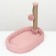 A bed with a cloth "Pijon", oval, 55 x 36 x 47cm, fluffy fur, jute, pink