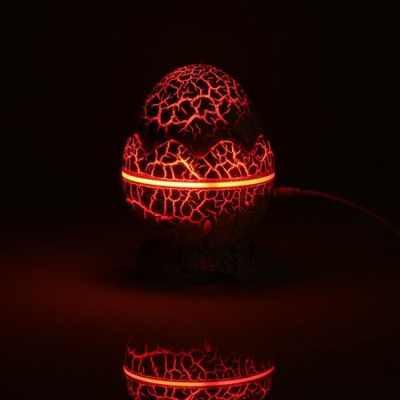 Light device "Dinosaurian egg" 10 cm, speaker, removable hemisphere, glow of RGB, remote control, usb, white-9