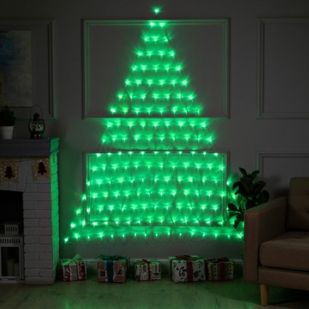Girlyanda "Network" 2 × 2 m, IP20, dark thread, 152 LED, Green glow, 8 modes, 220 V